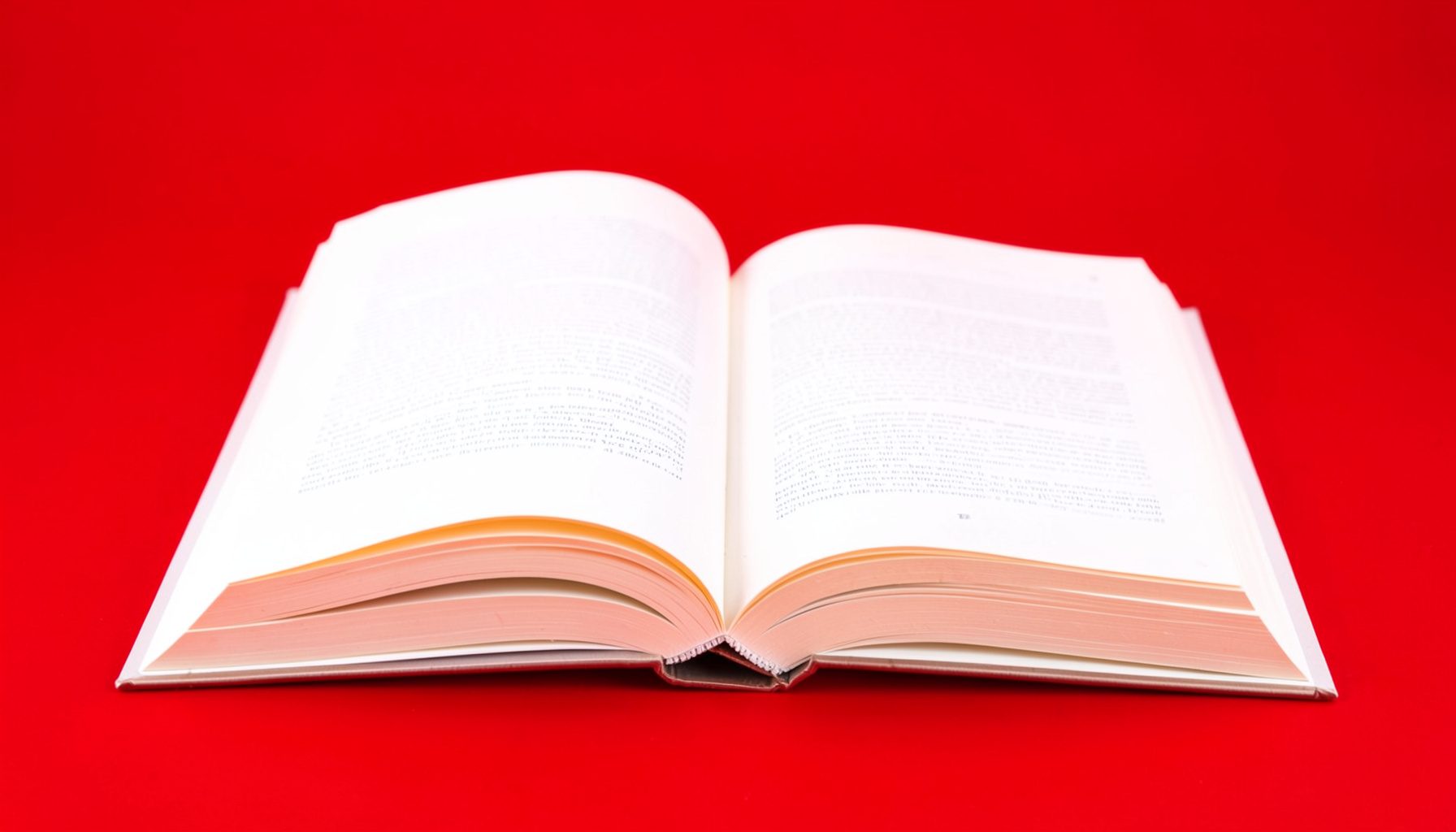 An open book with warm pages resting on a clean white backdrop, calm and inviting